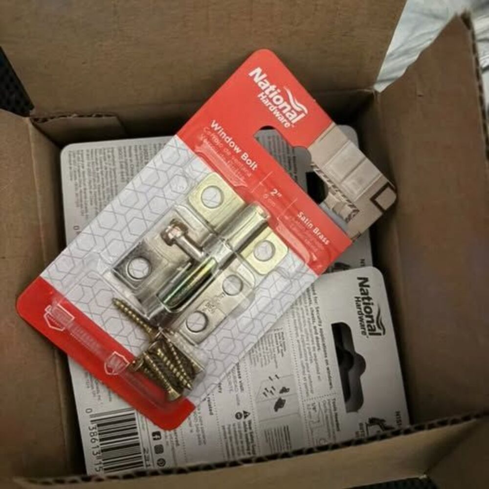 Case of 10, National Hardware N151-266 V833 bolt in brass